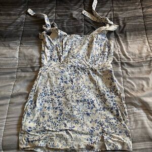 Blue Floral Print Dress